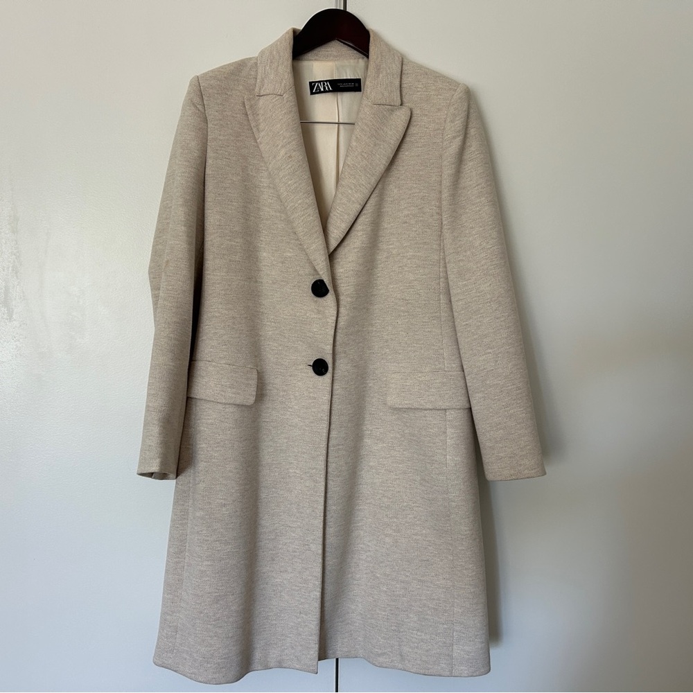 Zara Women's Beige Blazer Coat